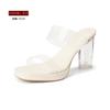 V Transparent Platform High Heels Slippers Women's Summer Wear Crystal Strap Sandals