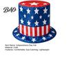 Lightweight Breathable Hat American Flag Top Hat, Uncle Costume for 4th of July, Independence Day Accessory Red White Blue Patriotic Party Decoration