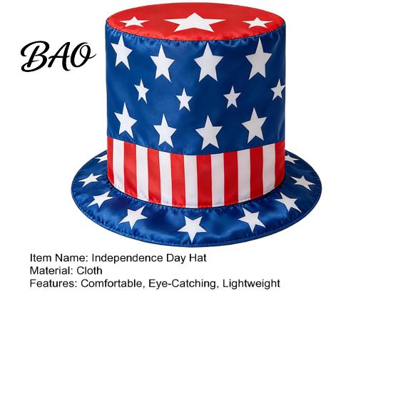 Lightweight Breathable Hat American Flag Top Hat, Uncle Costume for 4th of July, Independence Day Accessory Red White Blue Patriotic Party Decoration
