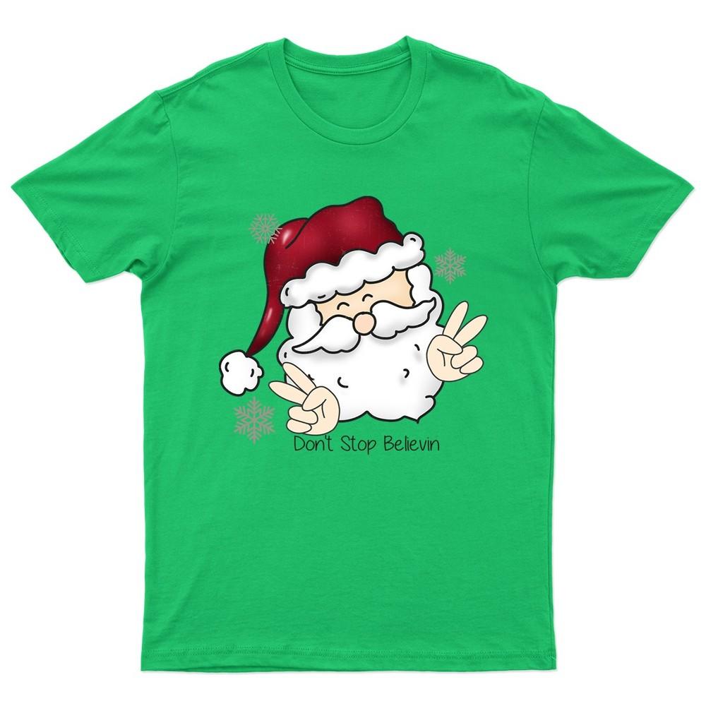 Dont Stop Believin Santa TShirt Unisex Gift Retro Seasonal Funny Xmas Claus S