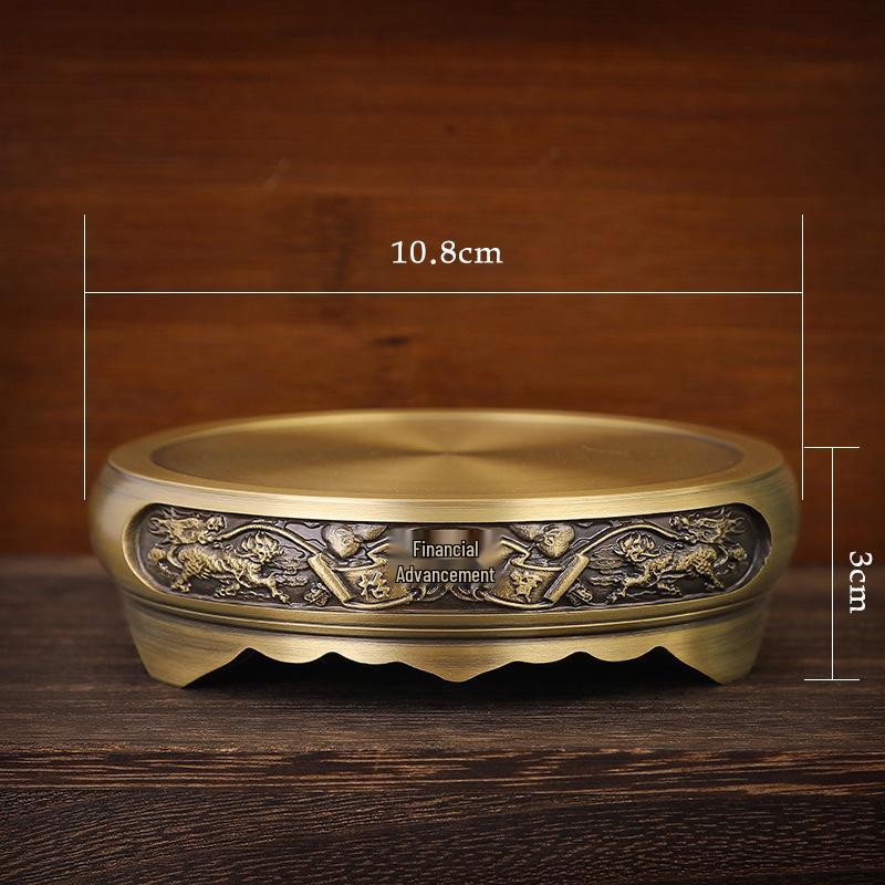 Bronze Chinese Retro Ornament: Brass Incense Burner with Mountain, Kylin, and Lotus Bases, Hundred Blessings Jar Design