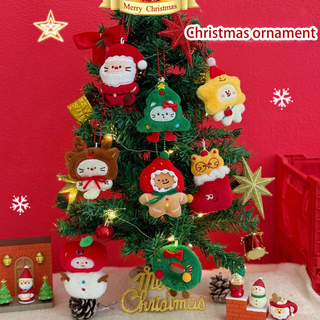 Christmas Plush Toy Hanger Christmas Tree Decoration Santa Claus Backpack Keychain Hanger Penguin Small Pendant