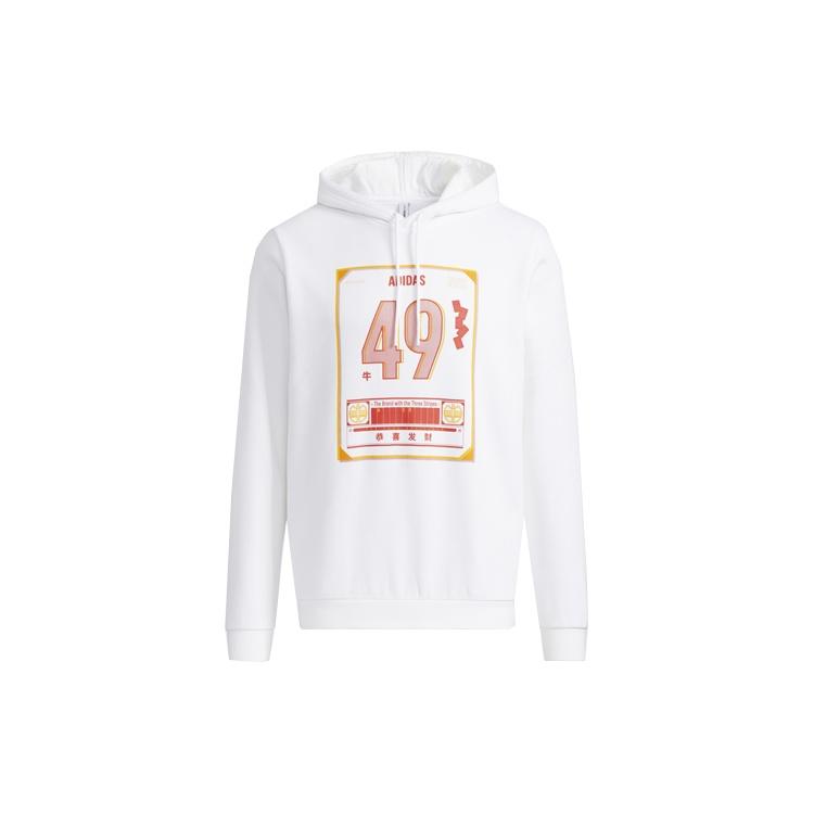 adidas neo M Ssfv1 1 Casual Sports hooded Printing Pullover White Men s H52976 L