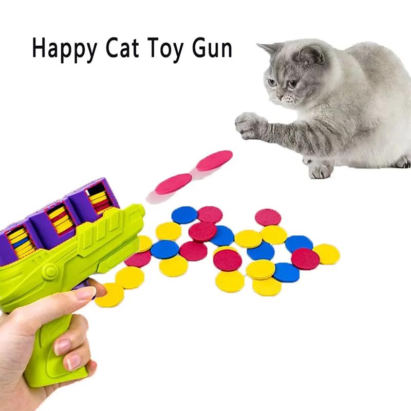Funny Cat Toys Creative Turnip Gun With 15Pcs Reusable Foam Disc Pet Hunting Interactive Toy Dog Cat Pet Supplies