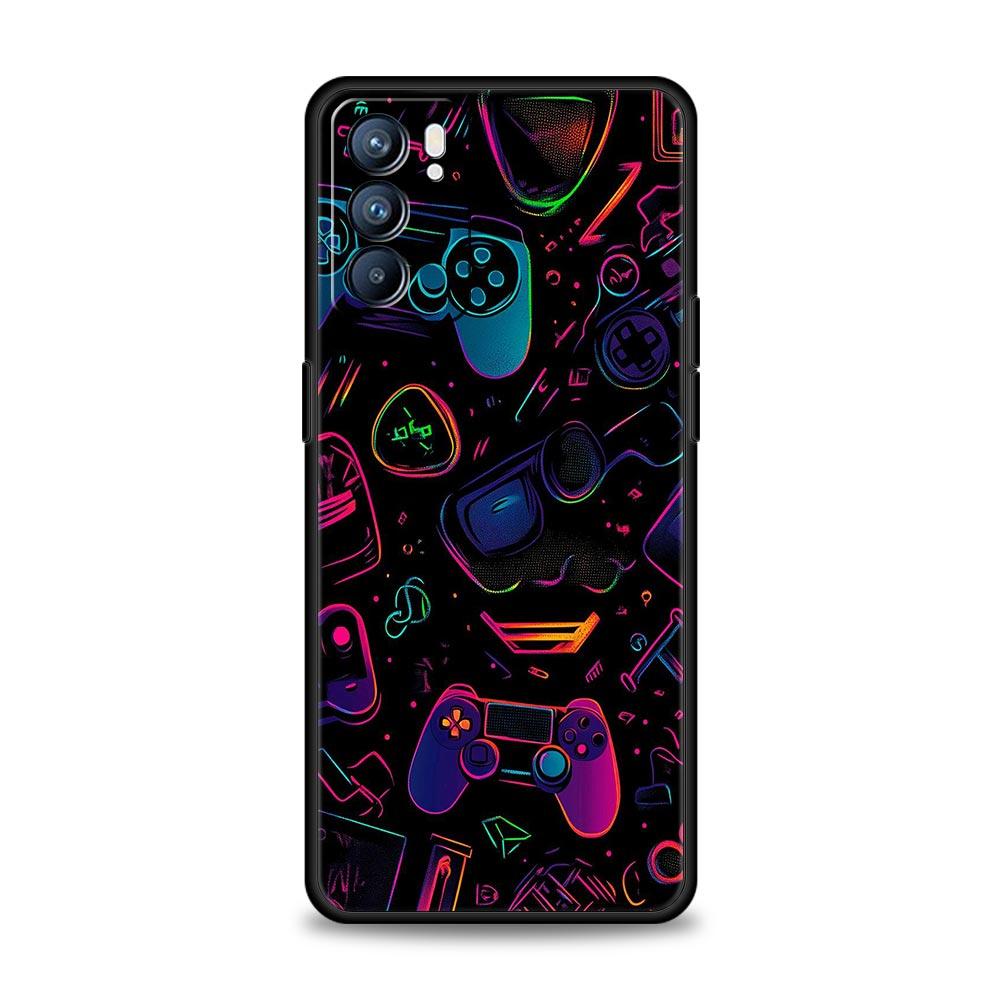 Game Controller Graphic Phone Case For Oppo Reno 13 12 11 10 7 F Find X5 X6 A98 A80 A79 A78 A57 A54 A31 A17 Pro Soft TPU Cover