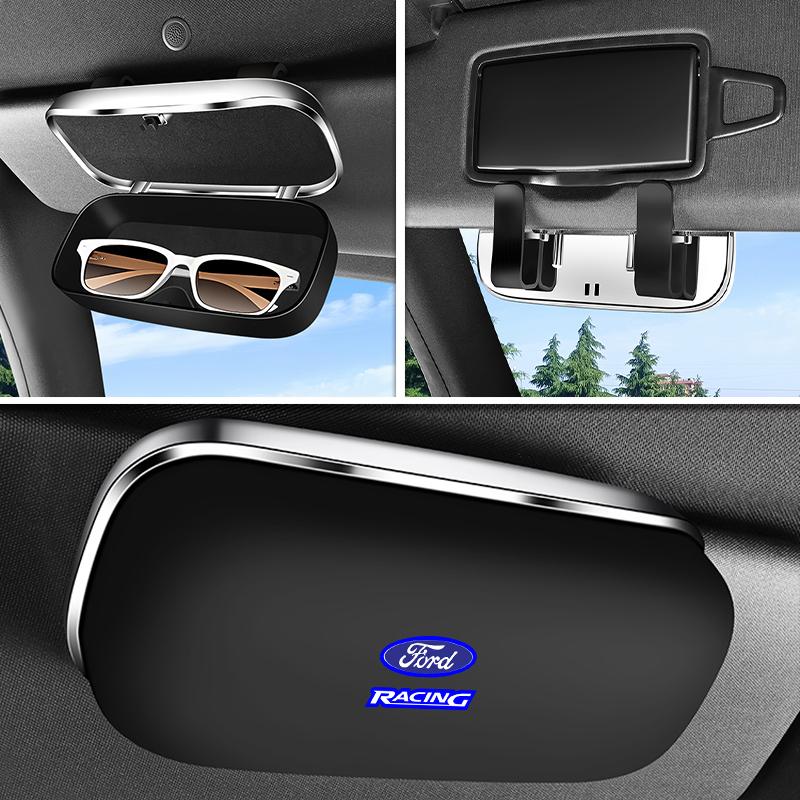 For Ford Focus Fiesta Ranger mk2 mk3 Mondeo mk4 S-MAX Kuga Car Visor BXCYTE9 Sunglasses Glasses Case Glasses Holder Clip Box Accessories