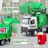 Garbage Truck Toys for Boys, 12" Big Trash Truck with Lights and Sounds, Friction Powered Waste Management Recycling Toy Set with 4 Trash Cans and