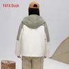 YAYA Women's Contrast Hooded Short Down Jacket