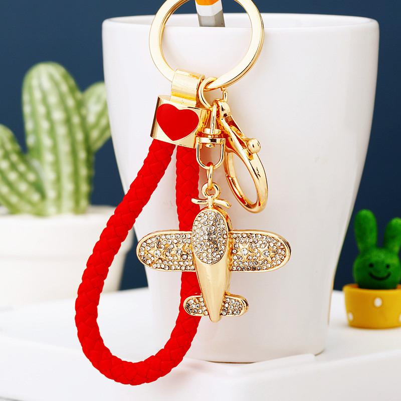 

Мини самолет красочный брелок, украшенный стразами, идеально подходит для подарка на праздник Red Star Plane