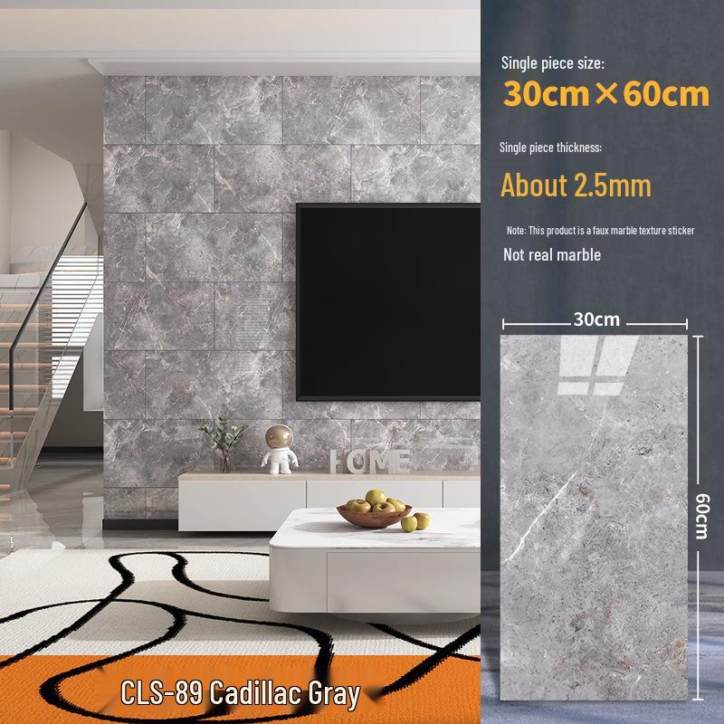 Wasserdichter Marmor Fliesenaufkleber: Selbstkleidende, schimmelresistente PVC-Wandverkleidung für Küchen & Bäder