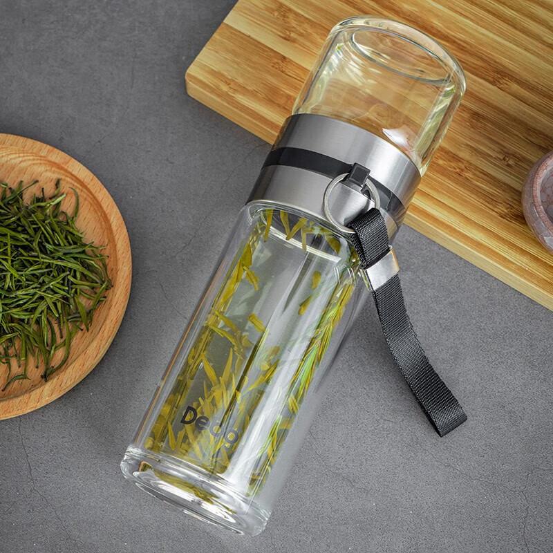 Debo Tells 260ml Double Wall Glass Tea Cup with Infuser