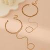 Hand Chain Bracelet with Rings Hand Chain Bracelet with Finger Rings Adjustable Chain Bracelet Hand Jewelry for Women