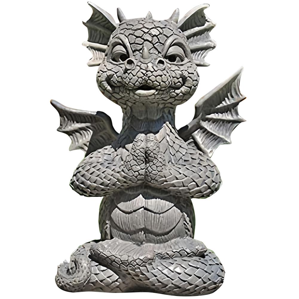 

Garden Dragon Statue Decorative Accent Sculpture Meditation Dragon Figurine Sleeping Dragon Figurines for Patio Yard Lawn Porch
