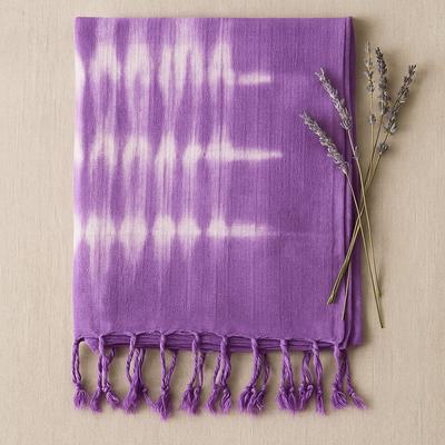 Lavender Tie Dye Linen Blend Oversized Scarf Shawl