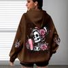 Europe and the United States popular autumn and winter large size sweatshirt printed skull hoodie long sleeve hooded European size sweater