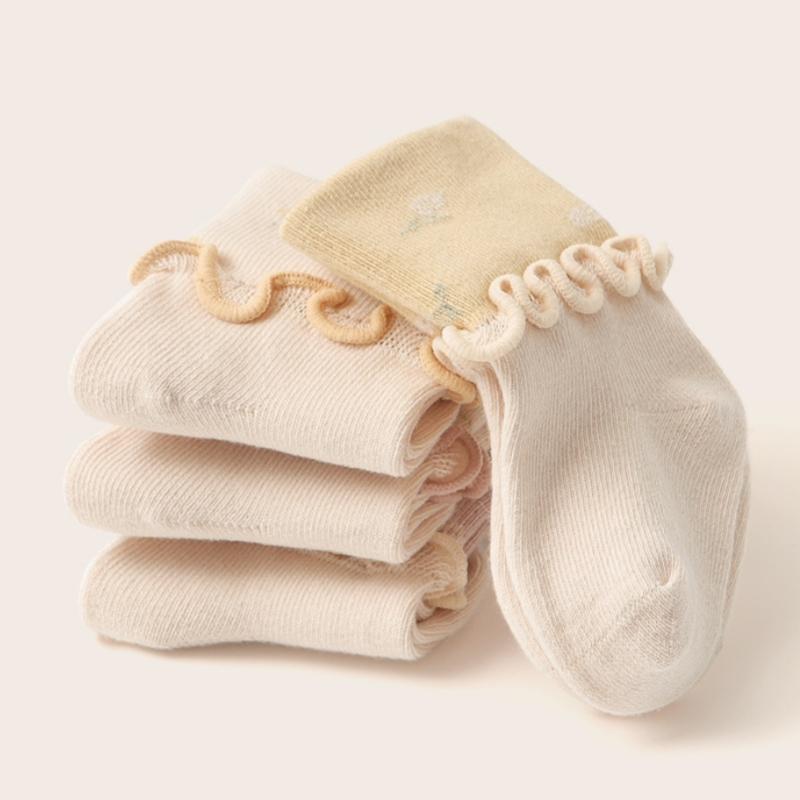 Newborn Infants Frilly Socks Soft Girls Cotton Sock For Kids Flower Pattern Children's Sock High Quality Baby Socken
