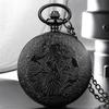 Hollow Black Spider Web Pattern Quartz Pocket Watch Elegant Gift for Men Women Kids Fans Souvenir Students Gifts