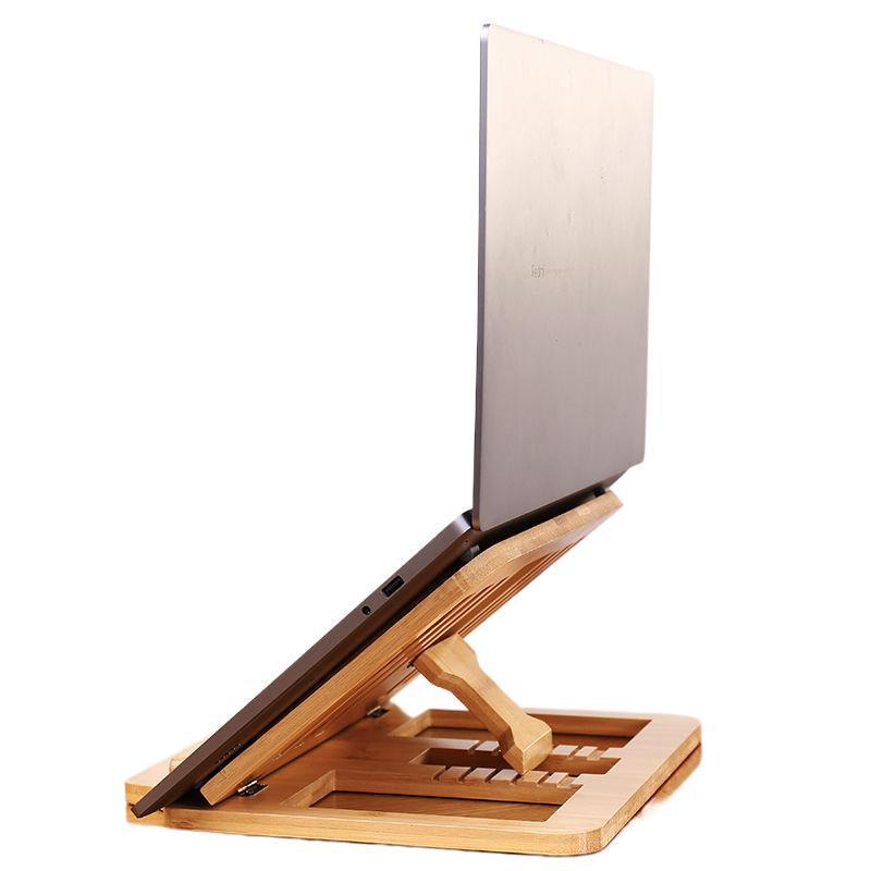 Portable Folding Wooden Laptop & Tablet Stand with Cooling Feature