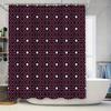 Perdele de duș cu model geometric modern, roșu închis, alb, liner decorativ pentru baie cu 12 inele de cârlig, lungime extra lungă