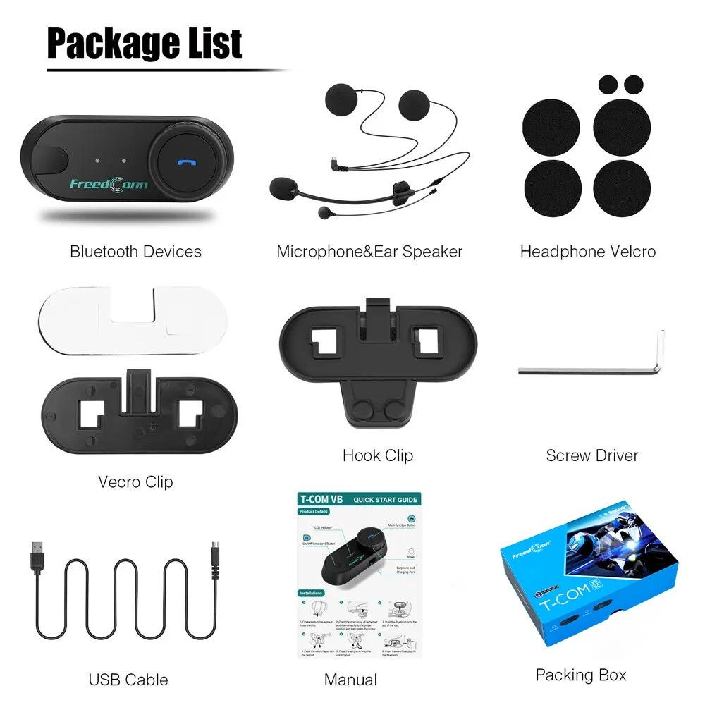 

Мотоциклетный шлем Гарнитура Стерео Bluetooth Hands Free Звонок Беспроводная связь Интерфон Совместное использование музыки 6 гонщиков 1pcs