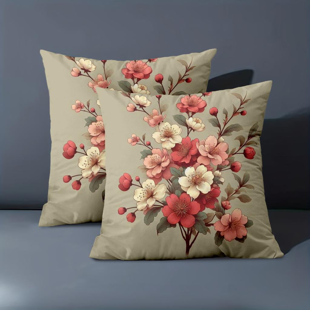 1 Pieces Vintage Floral Print Decorative Throw Pillow Covers Pattern Cushion Cover Suitable For Sofa Bedroom Car Pillow Cover