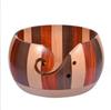 In Stock Solid Wood Round Yarn Storage Bowl with Character Carving