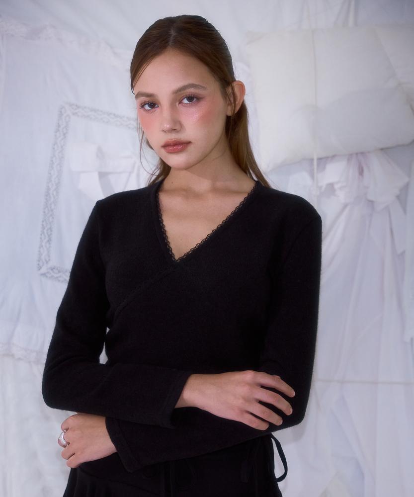 ROSEFRANTZ Lace Line Wrap Long Sleeve [Black]