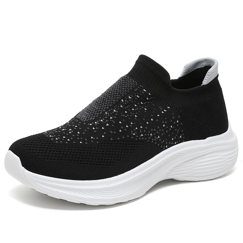 Fashion New large size ladies flying woven fashion women's shoes comfortable mesh surface breathable casual shoes sneakers