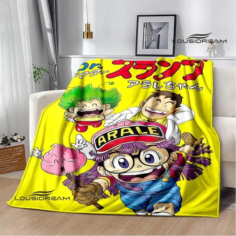 Doctor Slump Cartoon Printed Blankets Flange Warm Blanket Soft and Comfortable Blanket Picnic Blankets Bed Linings Birthday Gift