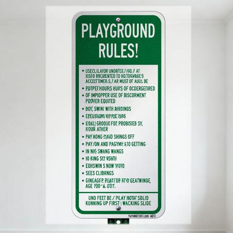 

Playground Rules Green & White Tin Sign Vintage Playground Safety Regulations Metal Plaque for Home Decor Man Cave Club Cafe Bar 20x30cm（7.8x11.8inch）