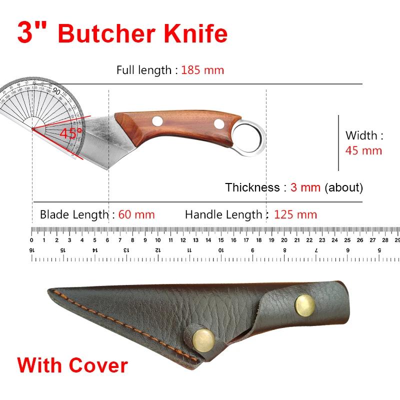 Cuțit de dezosat Oțel inoxidabil Fructe Curățat Cuțit de bucătar Tăiat Carne Porc Vită Oaie Pește Bucătărie Bucătar Măcelar Satâr Cuțit cu Husă