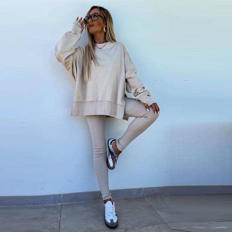 

Весняний жіночий повсякденний вузький комплект з двох предметів S абрикосовий