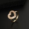 Exquisite Light Luxury Heart Ring Inlaid Color Zircon Popular Ins Style Fashion Finger Ring Jewelry Gift For Girls
