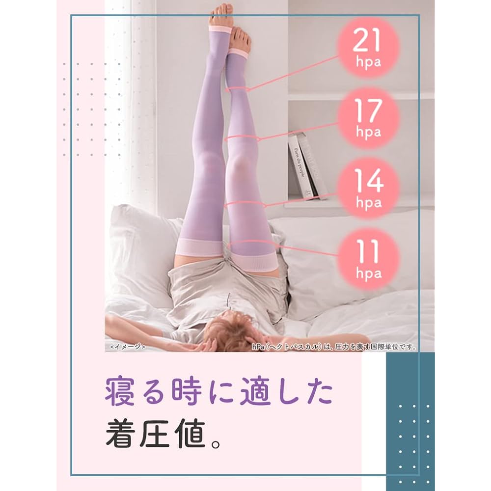 MediQttO Compression Socks Full Leg Thigh Support L with Bonus Compression Hosiery