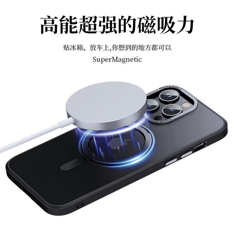 Applicable to Apple 16promax magnetic mobile phone case wireless charging bracket iPhone15 fulcrum transparent 13 mobile phone