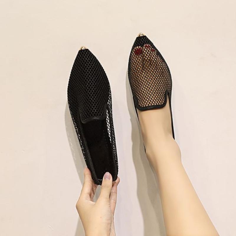 Hollow Mesh Breathable Woman Flats Summer Pointed Toe Shoes for Women Quick Delivery Chic Point Wholesale Korean Style Y2k Shoe