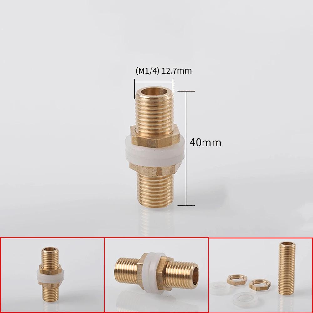 1/8" 1/4" 3/8" 1/2" 3/4" BSPP Male Full Thread Barrel Nipple Bulkhead Brass Connector Water Tank Fitting