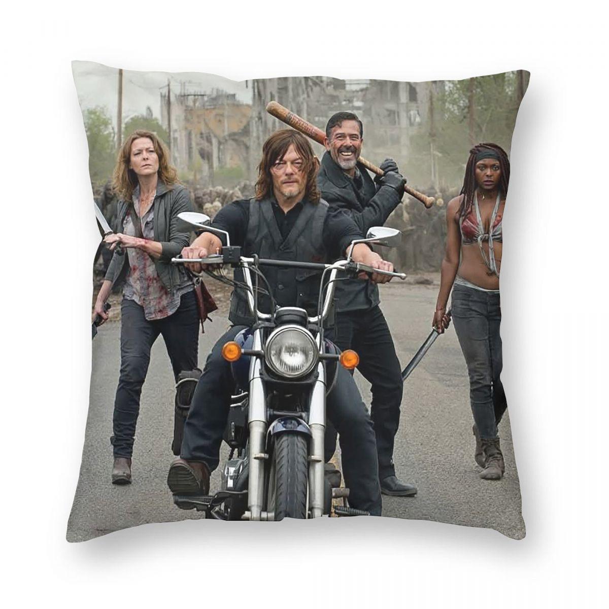 

Horror Movie The Walking Dead Square Pillowcase Pillow Cover Cushion Decor Comfort Throw Pillow for Home Living Room 12x12Inch