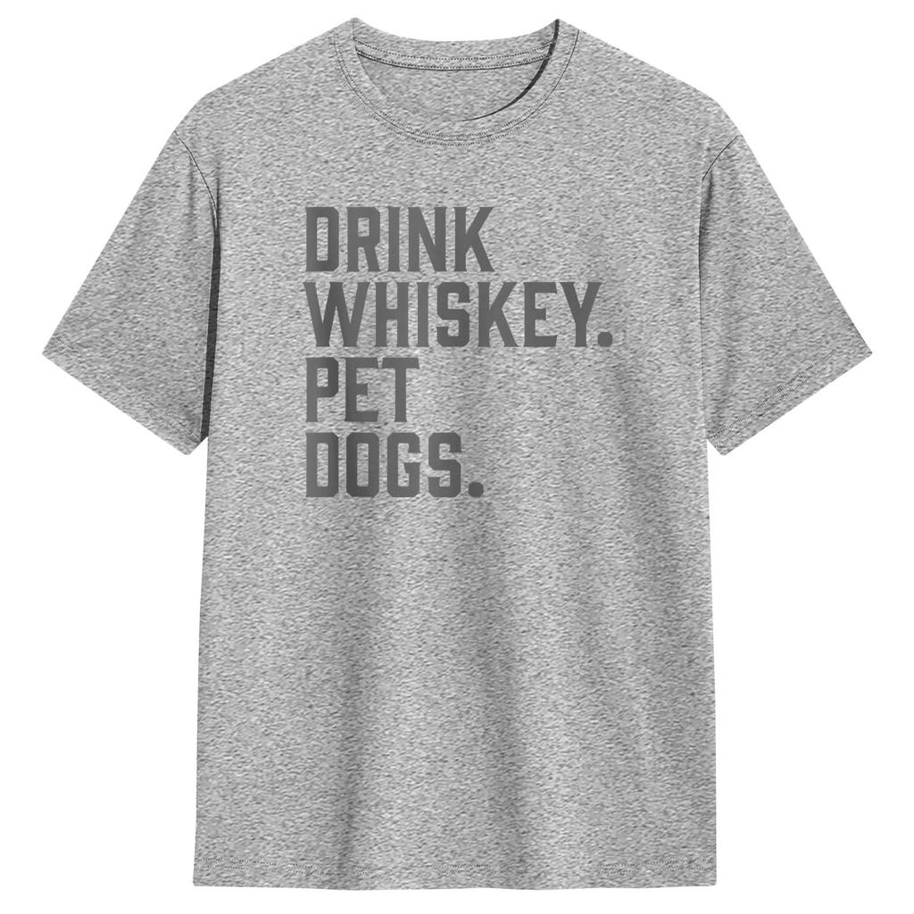 Drink Whiskey Pet Dogs Funny TShirt Unisex Vintage T Shirts Summer ONeck Trendy Cool Tee Shirt Print Oversized Clothes