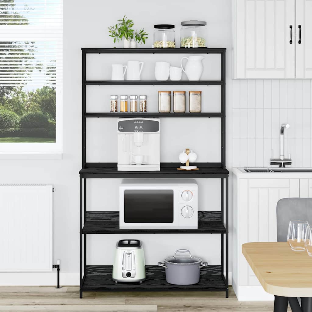 Kitchen Shelf Black Oak Effect 100 x 40 x 168 cm