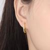 925 Sterling Silver Geometric Oval Hoop Earrings Female Golden French Earrings