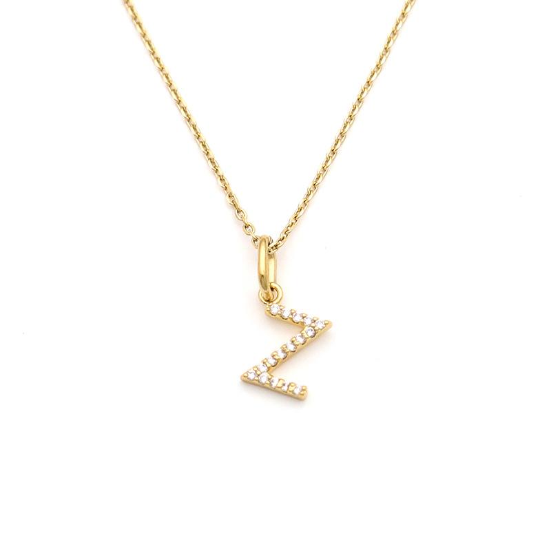 Jewelry Stainless Steel Full Diamond 26 English Letters Pendant Necklace Female Niche High-End Sense Collarbone Chain Does Not Fade