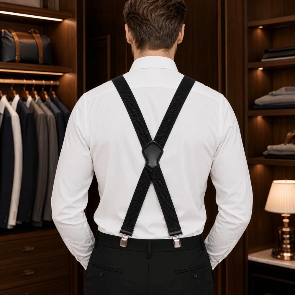 Elastische X-Rücken Hosenträger Atmungsaktiver Stoff Clip-On Hosenträger Neue Robuste Hosenträger Jeans