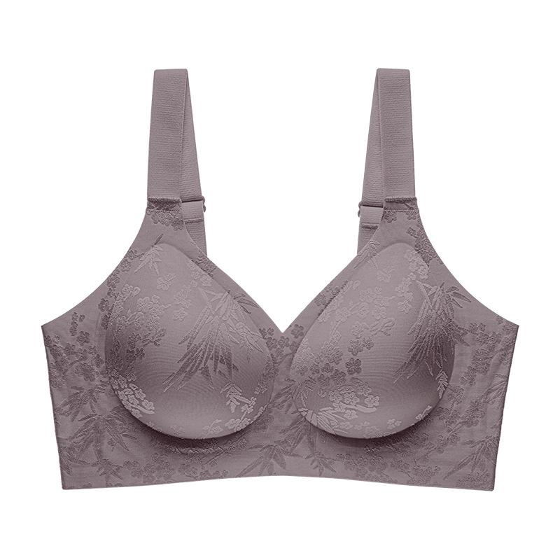 Underwear Women's Big Breasts Show Small Gathering, New Collection of Secondary Breasts, Anti-sagging Soft Support National Flower Bra Cover