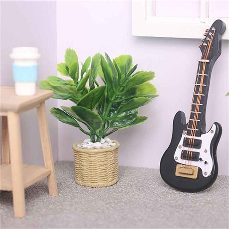 1:12 Miniaturní Simulační Zelená Rostlina pro Domeček pro Panenky Strom Máty Květináč Mini Květiny Květináč Ozdoby Model Domu Zahrady Dekorace Hračky