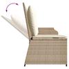 Vidaxl Folding Garden Bench With Cushions, Beige, Poly Rattan