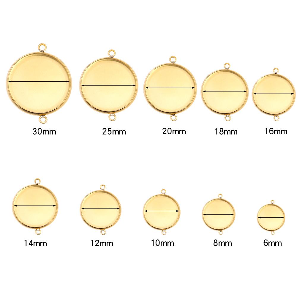 10Pcs Stainless Steel Cabochon Cameo Base Settings For Necklace Bracelet Pendants Blank Tray DIY Craft Jewelry Making Supplies