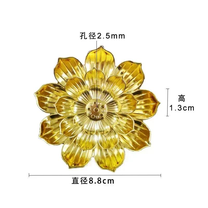 Zinc Alloy Buddhism Lotus Backflow Incense Burner Stick Incense Holder Home Decoration Coil Censer Bronze Air Vaporizer Supplies