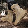 Men Tactical Boots Fashion High-Top Training Boots Outdoor Non-Slip Men Hiking Boots Desert Ankle Boot Lace-up Work Safety Shoes