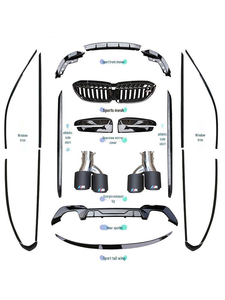 Front Lip & Bumper Kit for 20-25 BMW 3 Series - Black MP